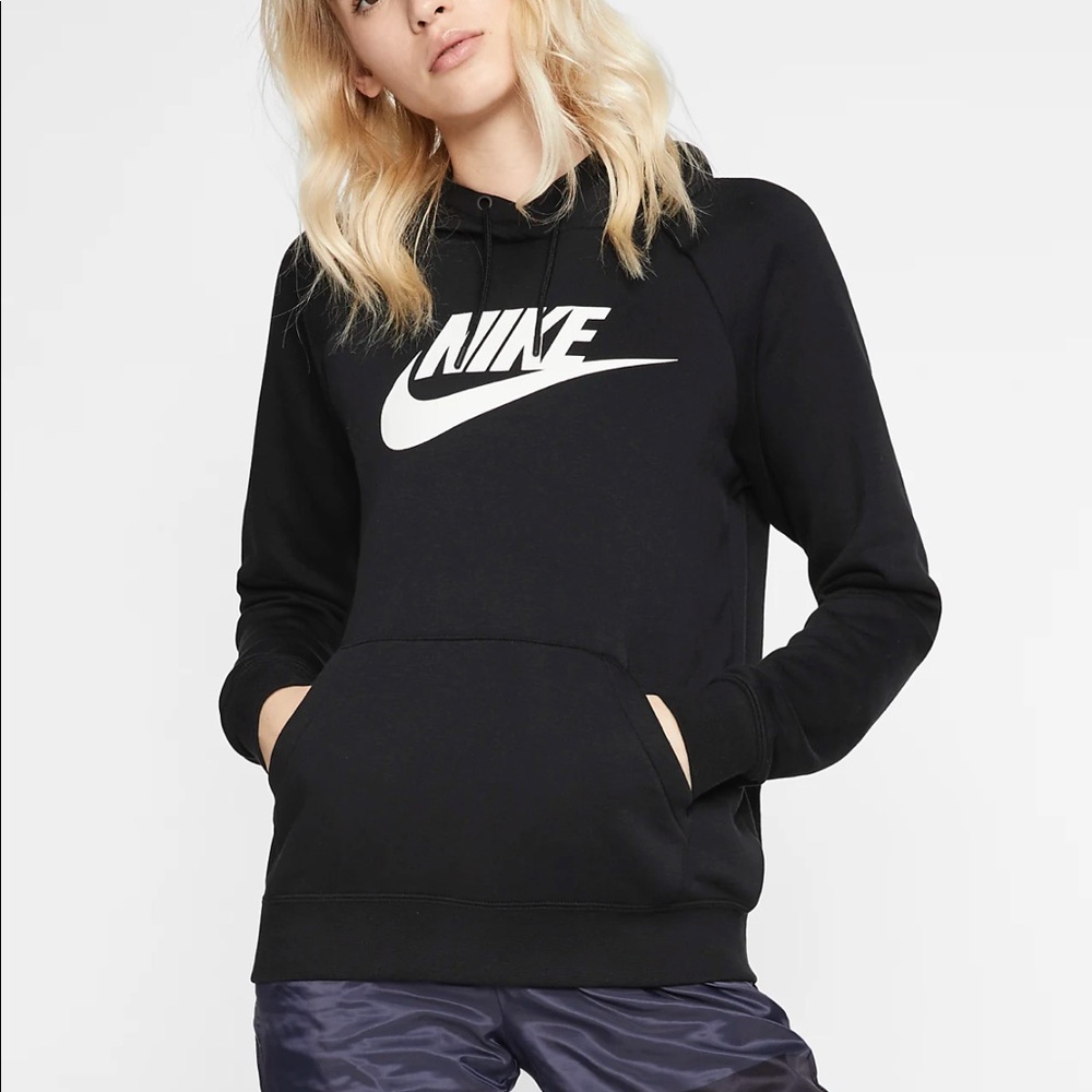 NSW Nike Women's Sportswear Essential Pullover Black/White BV4126-010 AUTHENTIC